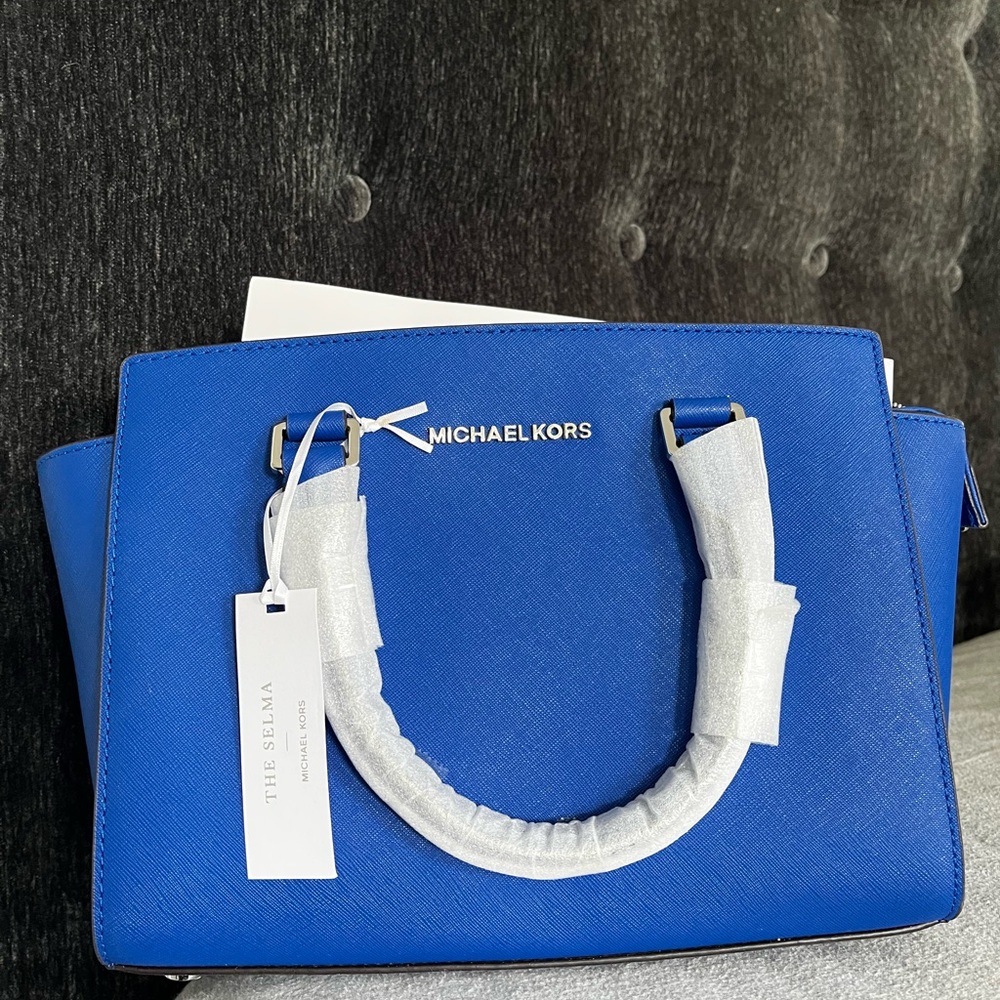 Michael Kors Selma Satchel  Handbag Electric Blue-New With Tag